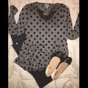 CeCe by Cynthia Steffe Grey and Black Polka Dot